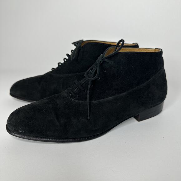 Dieter Kuckelkorn Black Suede Laced Ankle Boots Size 4.5 EUR 35 Made in Germany - Picture 3 of 11